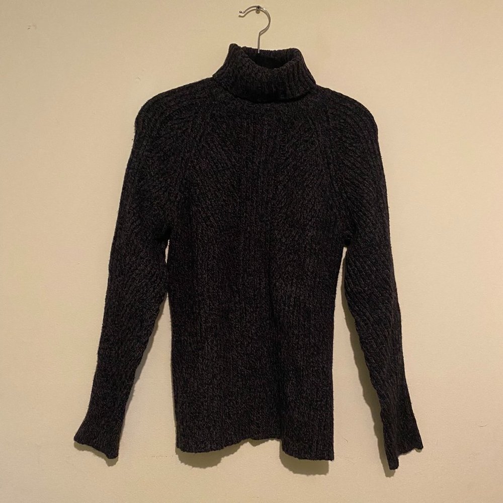 Gray Marled Turtleneck Sweater